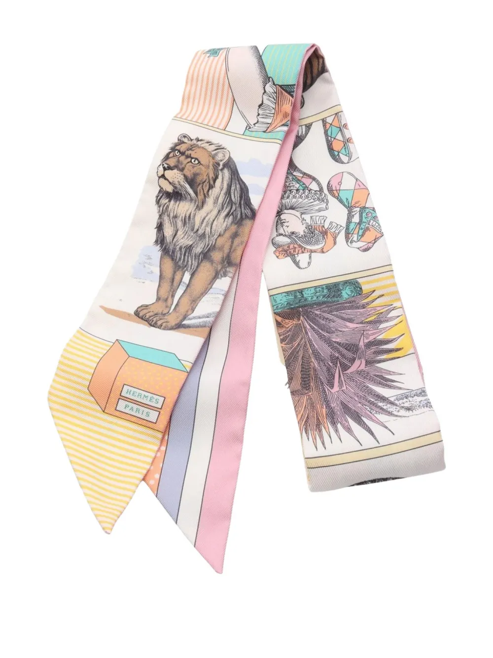 Hermès Pre-Owned 2020s Twilly Grand-Theatre Nouveau ribbon scarf - Giallo