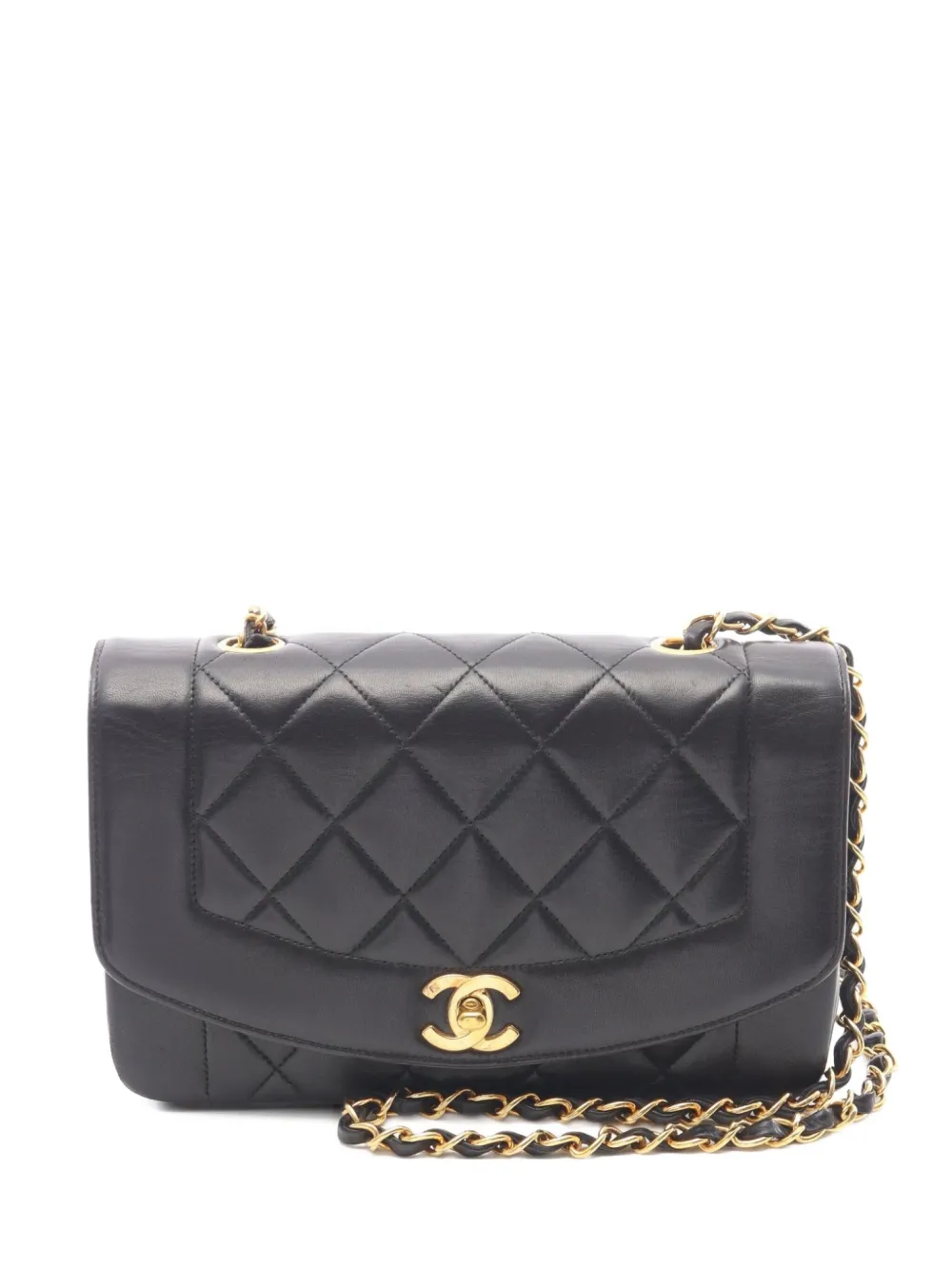 CHANEL Pre-Owned 1994-1996 Diana matelassé flap chain-strap shoulder bag - Nero