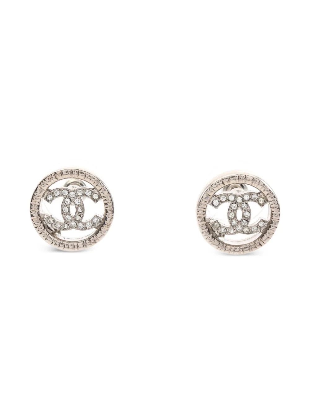 CHANEL Pre-Owned 1986-1988 Strass CC rhinestone-embellished earrings - Argento