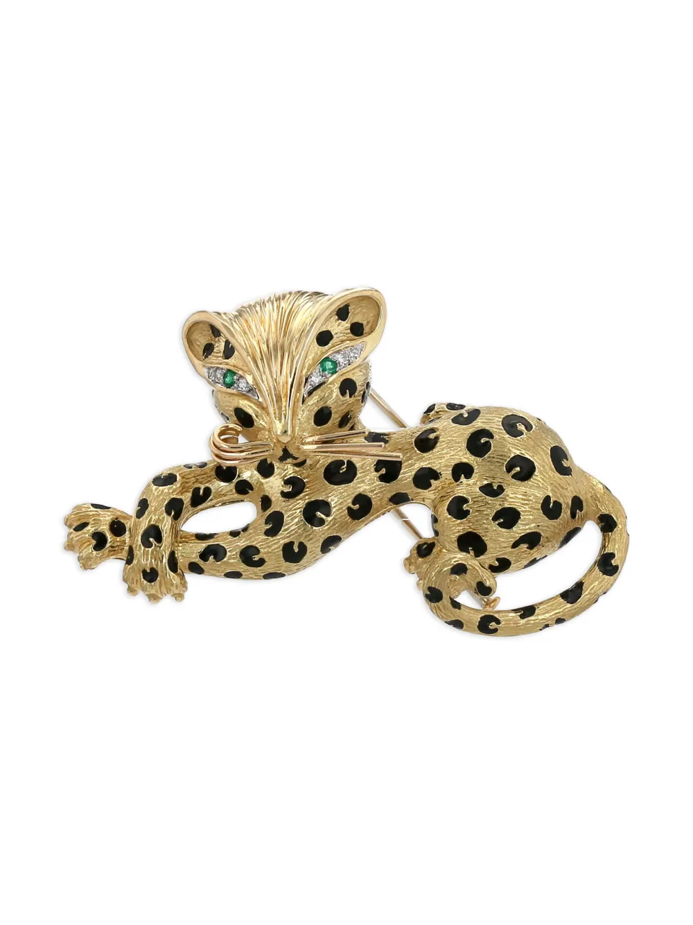 Fred 18kt yellow gold Panthère emerald brooch - Oro