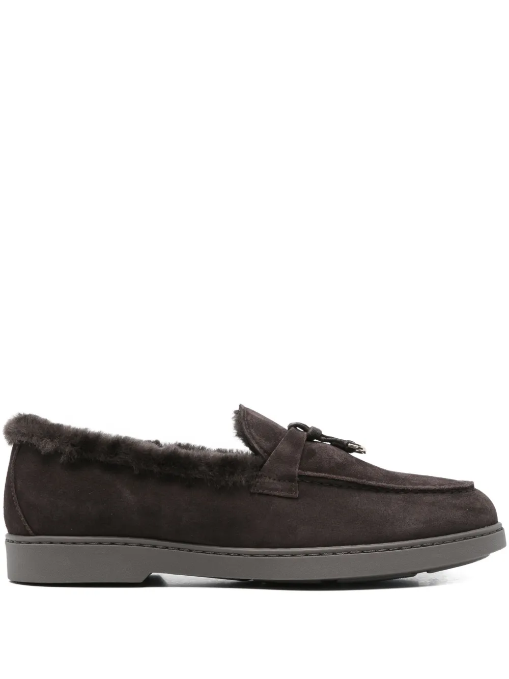 Doucal's tassel-embellished suede loafers - Marrone