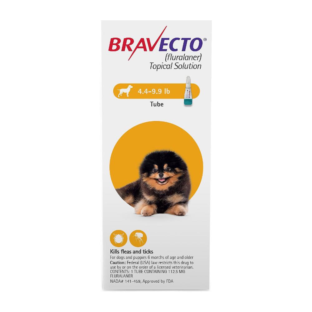 Bravecto Topico per cani di taglia piccola (4,4 - 9,9 libbre) Giallo 2 Dosi