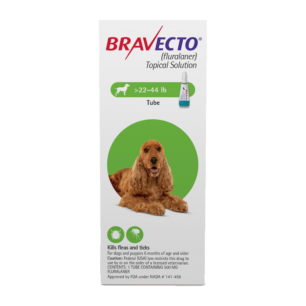 Bravecto Topico per cani di taglia media (22 - 44 libbre) Verde 1 dose