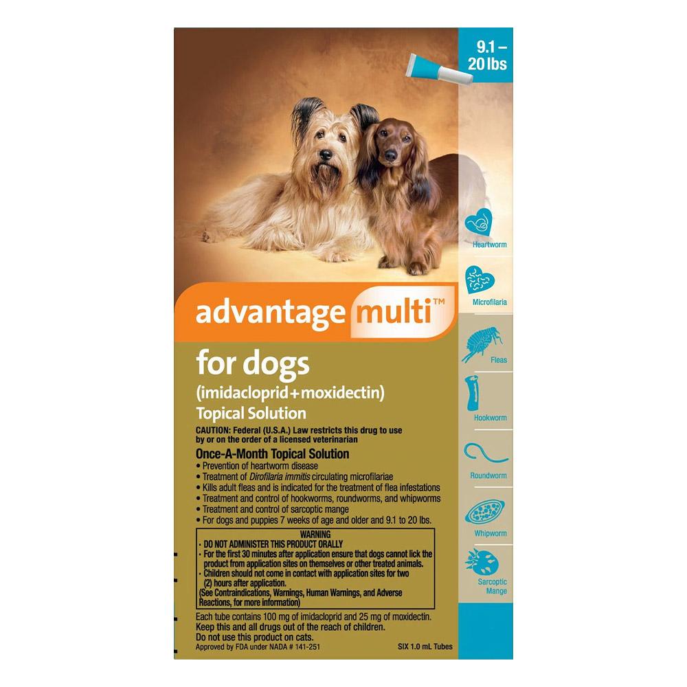 Advantage Multi (Advocate) Cani medi 9,1-20 Lbs (Aqua) 12 dosi