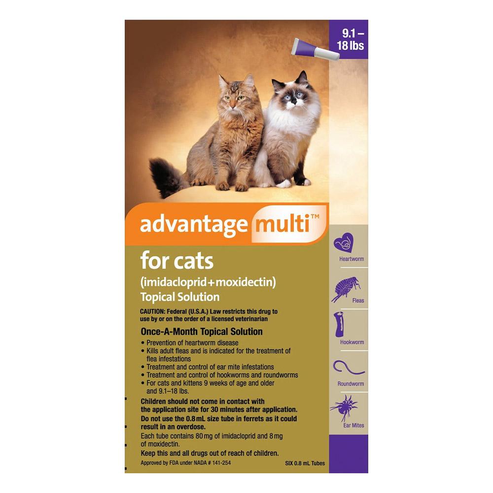 Advantage Multi (Advocate) Gatti di peso superiore a 10 libbre (viola) 6 dosi