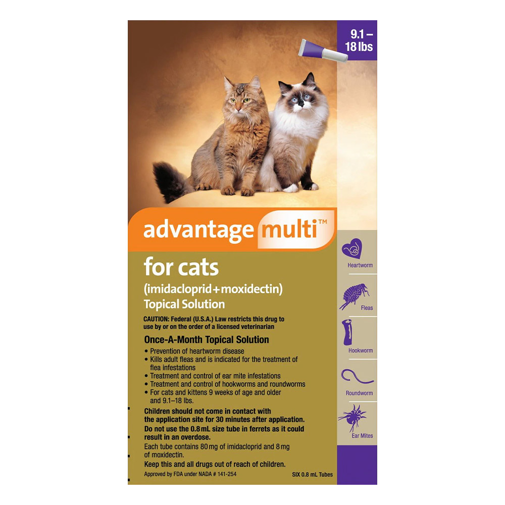 Advantage Multi (Advocate) Gatti di peso superiore a 10 libbre (viola) 6 dosi