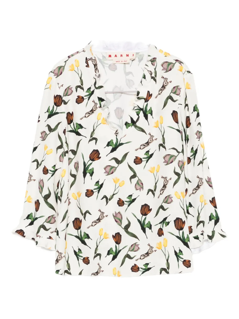Marni floral-print blouse - Toni neutri