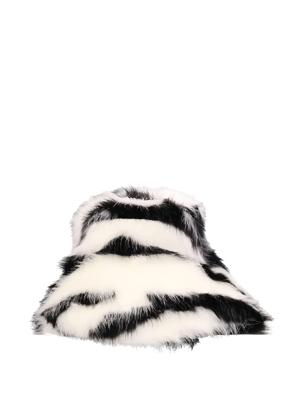 The Attico zebra-pattern faux-fur bucket hat - Nero