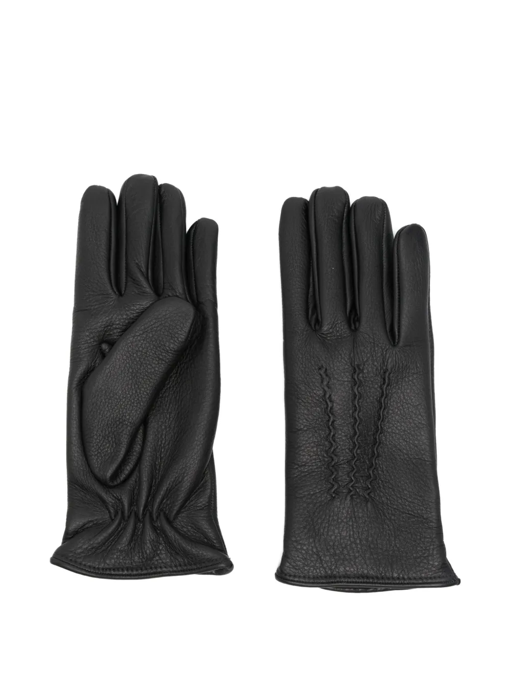 Lardini deerskin stitched gloves - Nero