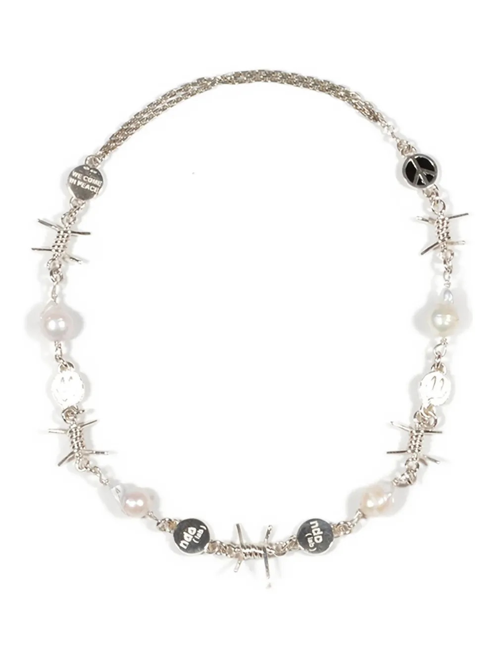 NDO LAB barbed wire-chain necklace - Argento