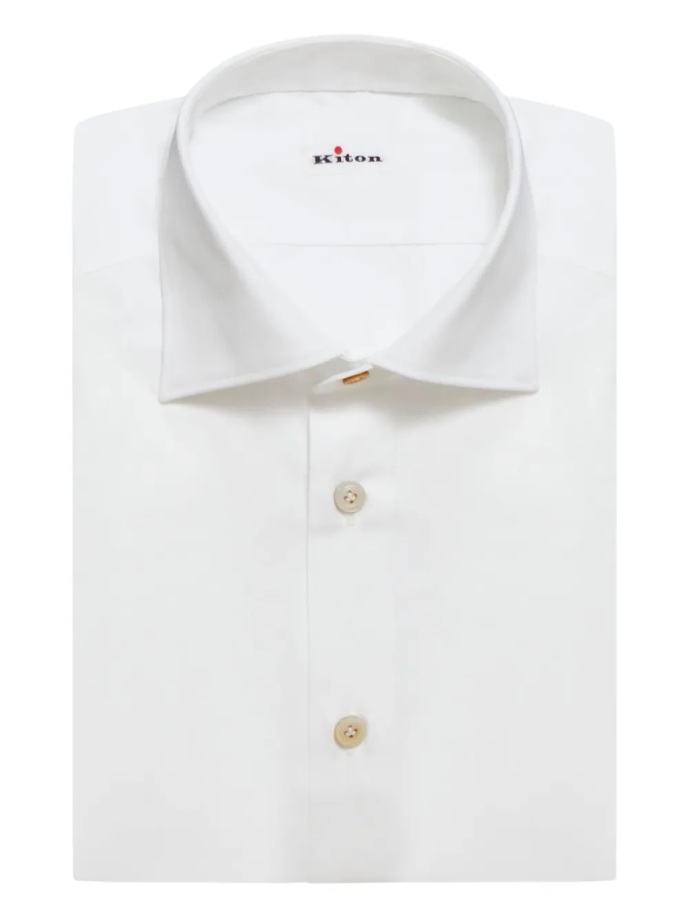Kiton buttoned-cuffs cotton shirt - Bianco