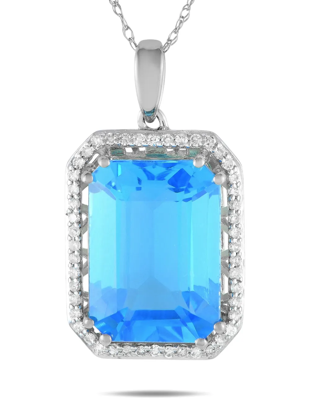 LB Exclusive 14kt white gold Topaz necklace - Bianco
