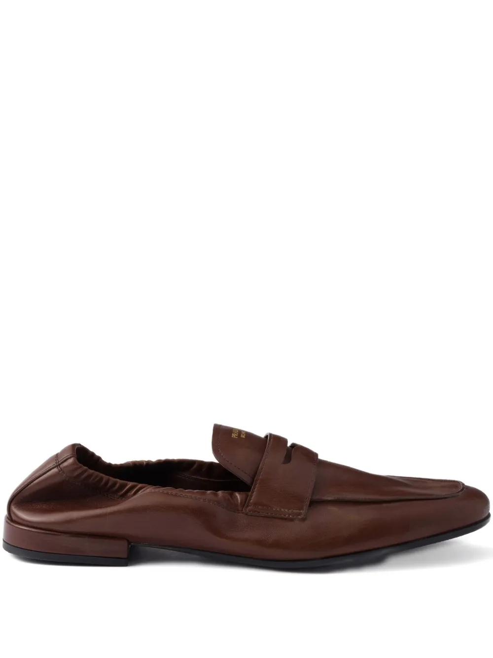 Prada logo-print leather loafers - Marrone