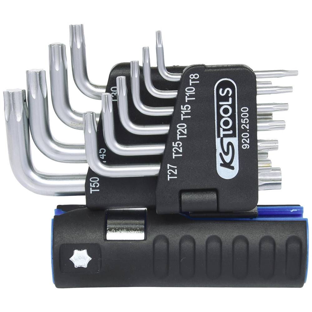 KS Tools 920.2500 TX Kit di chiavi a brugola T 8, T 10, T 15, T 20, T 25, T 27, T 30, T 40, T 45, T 50 10 parti