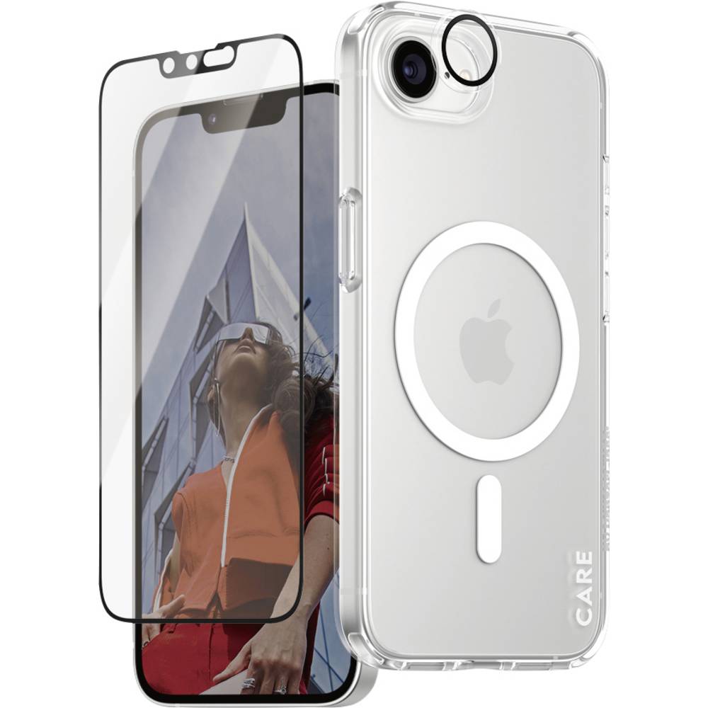 PanzerGlass 3-in-1 Case Flagship Custodia + kit vetro di protezione Apple iPhone 16e Compatibile con MagSafe, Anti urti CRNCHNUG29845