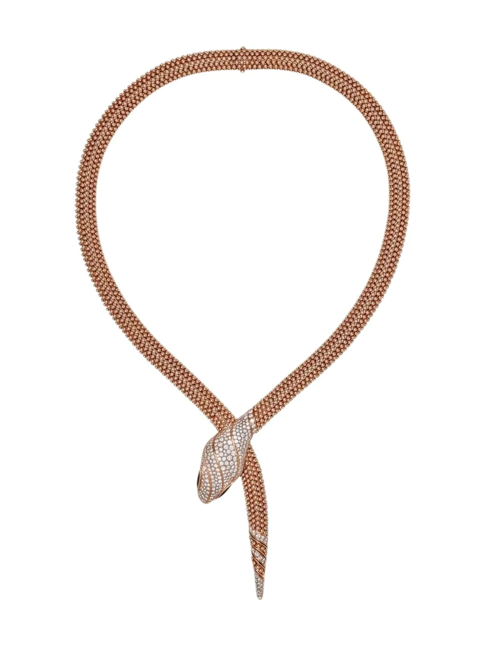 Bvlgari Pre-Owned 18K rose gold Serpenti diamond and onyx necklace - Rosa