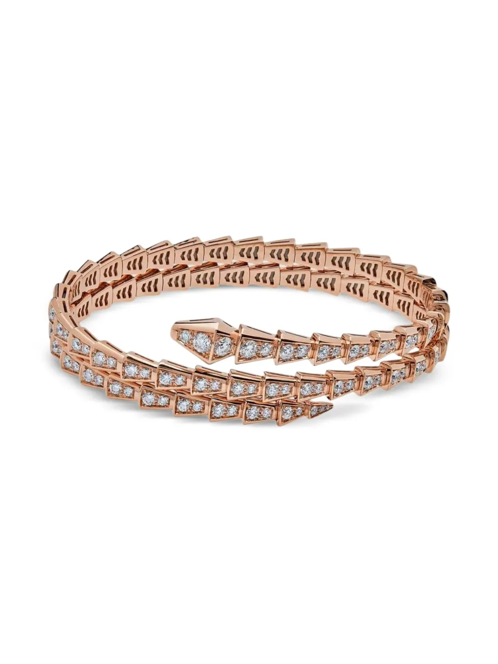 Bvlgari Pre-Owned 18K rose gold Serpenti Viper diamond bracelet - Oro