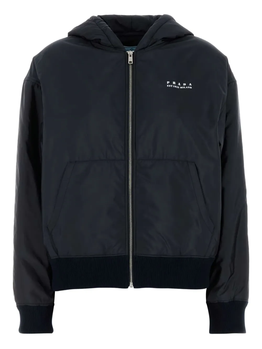 Prada hooded padded jacket - Blu