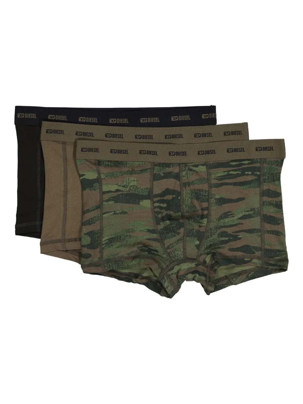 Diesel logo-waistband boxer shorts (pack of three) - Nero