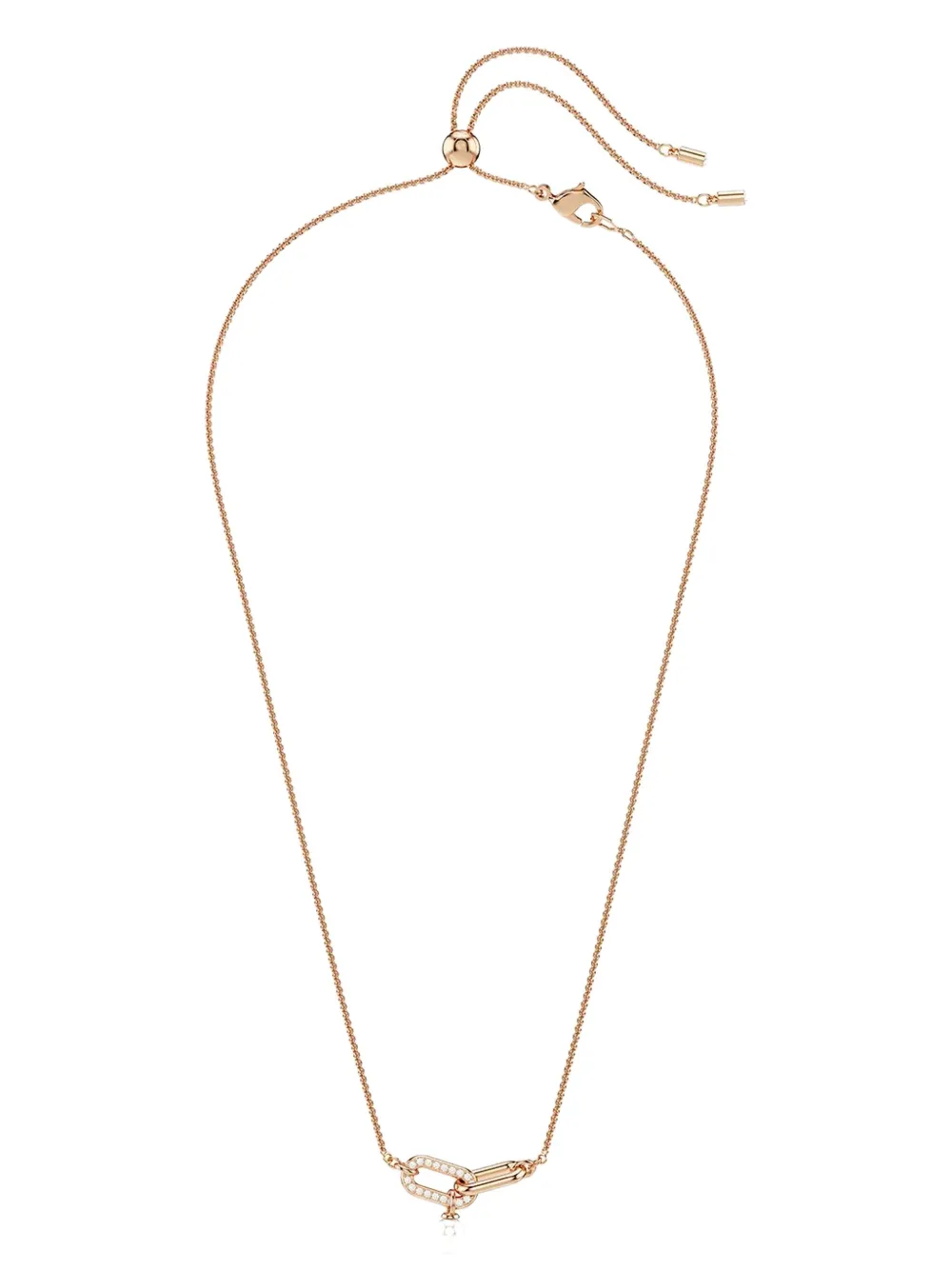 Swarovski Constella rose-gold pearl-drop necklace - Rosa