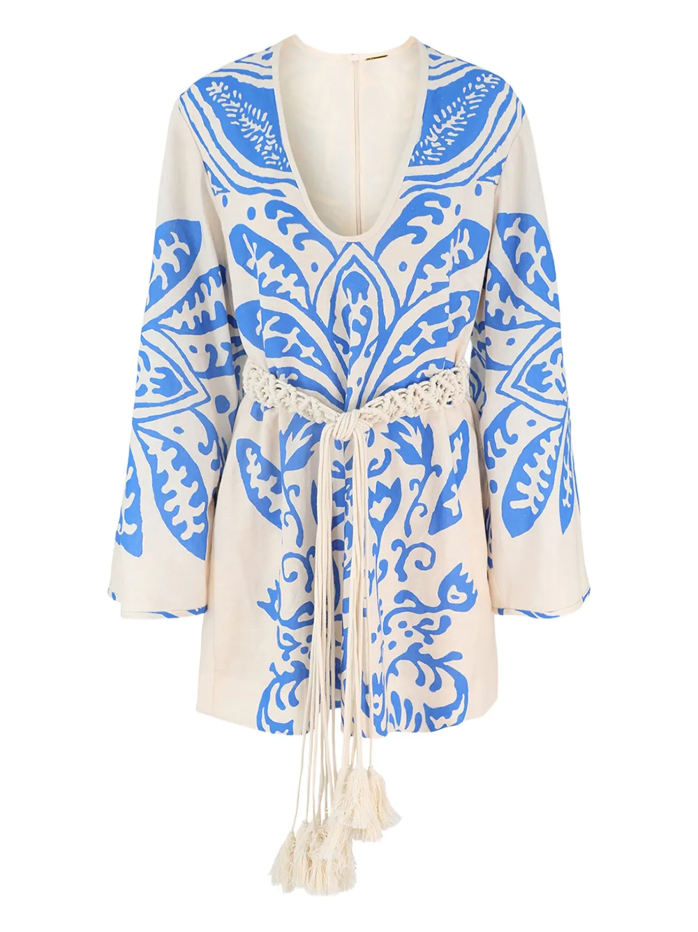 Alexis bell-sleeve mini dress - Bianco