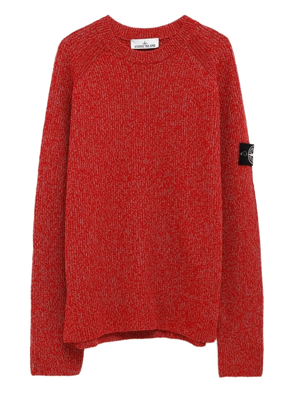 Stone Island ribbed-knit sleeve-patch sweat - Rosso
