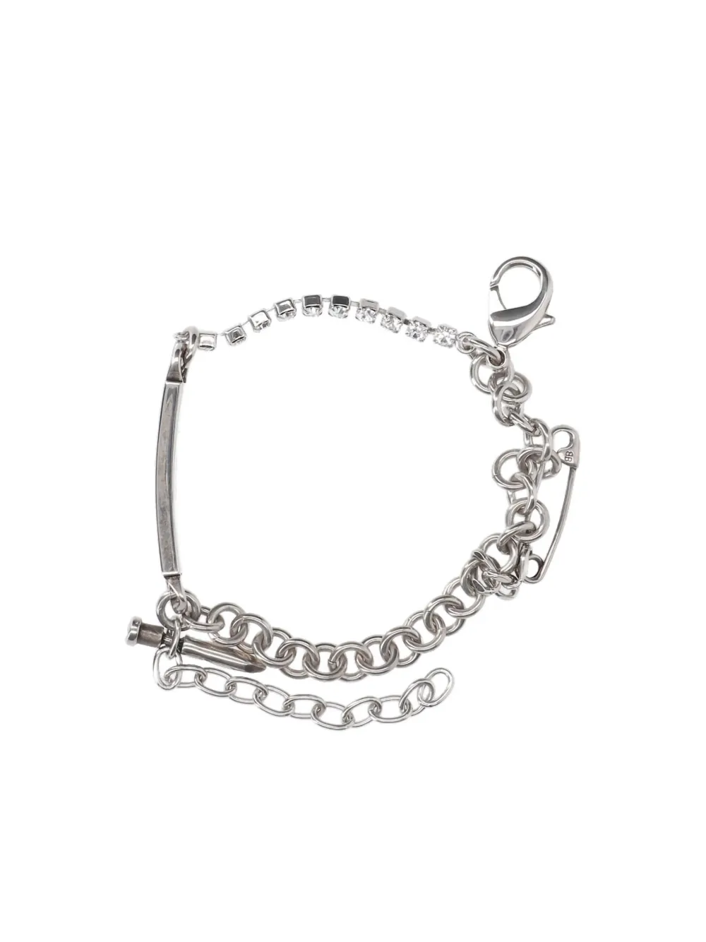 Balenciaga DIY plaque chain bracelet - Argento