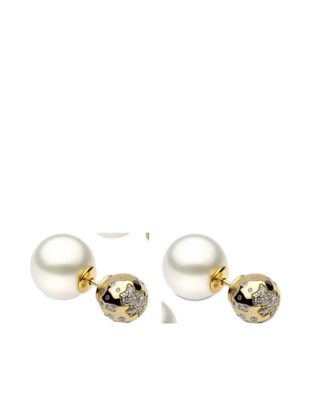 Yoko London 18K yellow gold south sea pearl and diamond earrings - Giallo