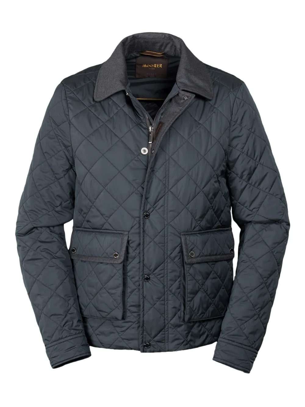 Moorer diamond-quilting down jacket - Blu