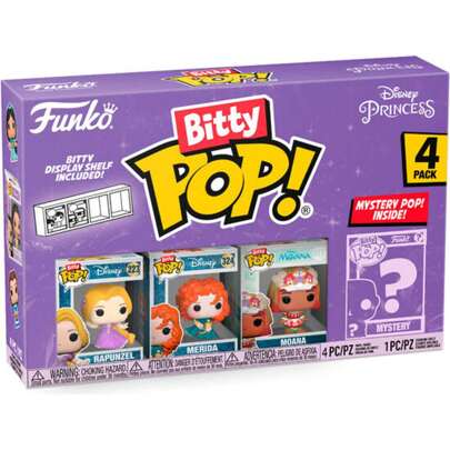 Blister da 4 Figure Bitty Pop Disney Princess Rapunzel - Blister di Figure di Alta QualitÃ  - Blister di Figure con Dettagli Realistici - Blister di F
