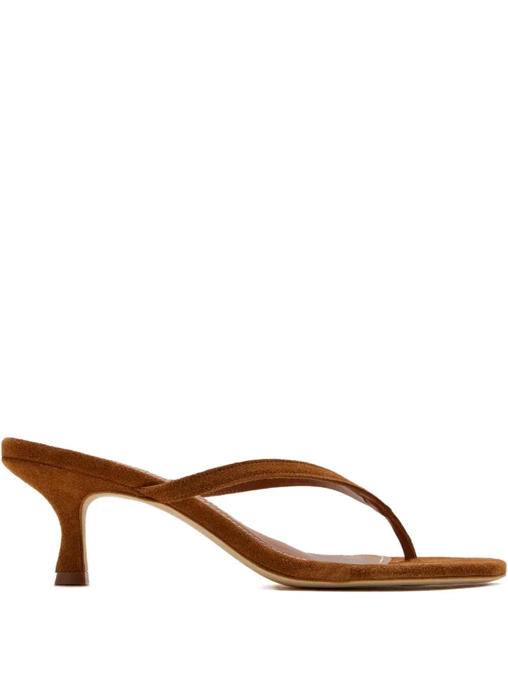 STAUD 60mm suede thong sandals - Marrone