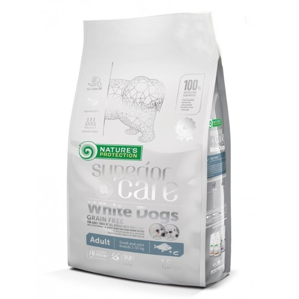 Nature’s protection superior care adult small e mini white dogs grain free al pesce bianco - 1,5 kg - 1° ordine? scegli lo sconto bzr5 / bzr20 + 200 p