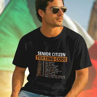 Senior Citizen Texting Code T Shirt Divertente per Anziani Maglietta Uomo Casual Comoda Idea Regalo Creativa Moda Elegante Offerta Speciale Promo Rega