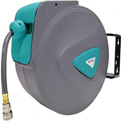 VA-Avvolgitubo Cerulean automatico aria compressa grigio/verde 10m/20m/18+2m - avvolgitubo aria compressa portatubo da parete