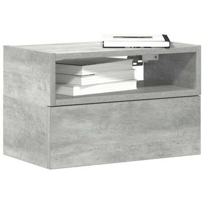 Comodino con parete in cemento grigio 45x26x28.5 cm Mobili per camera da letto Cassettes Cassettes da comodino Contenitori