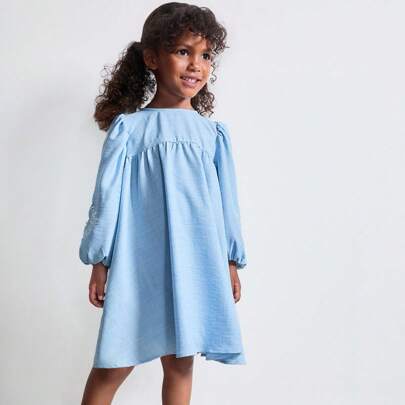 Girls' Long Sle Effect Effetto Denim Ricamato D D, Autunno