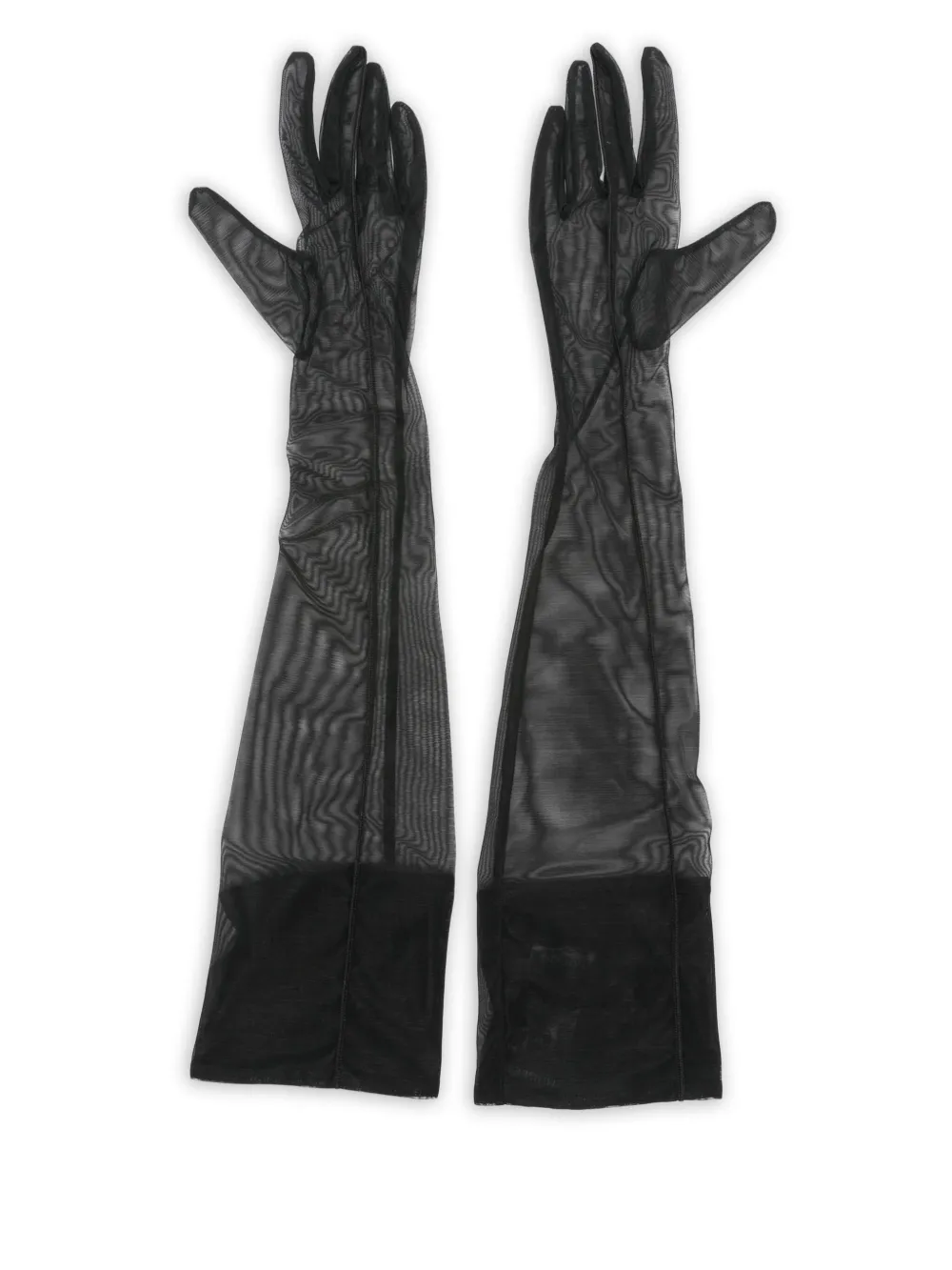 Mugler mesh long gloves - Nero