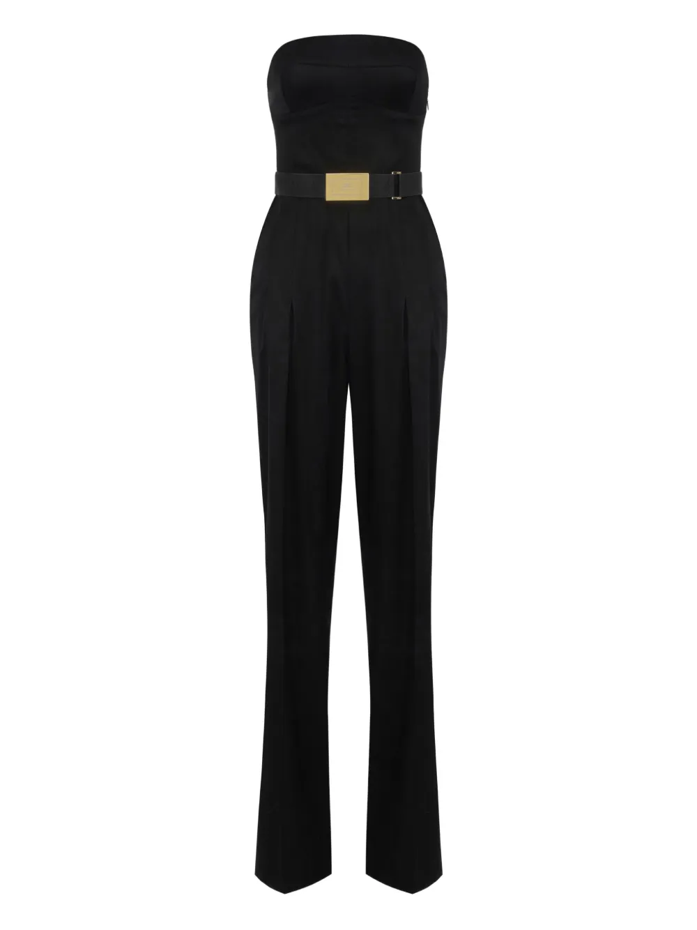 Elisabetta Franchi lace-up belted jumpsuit - Nero