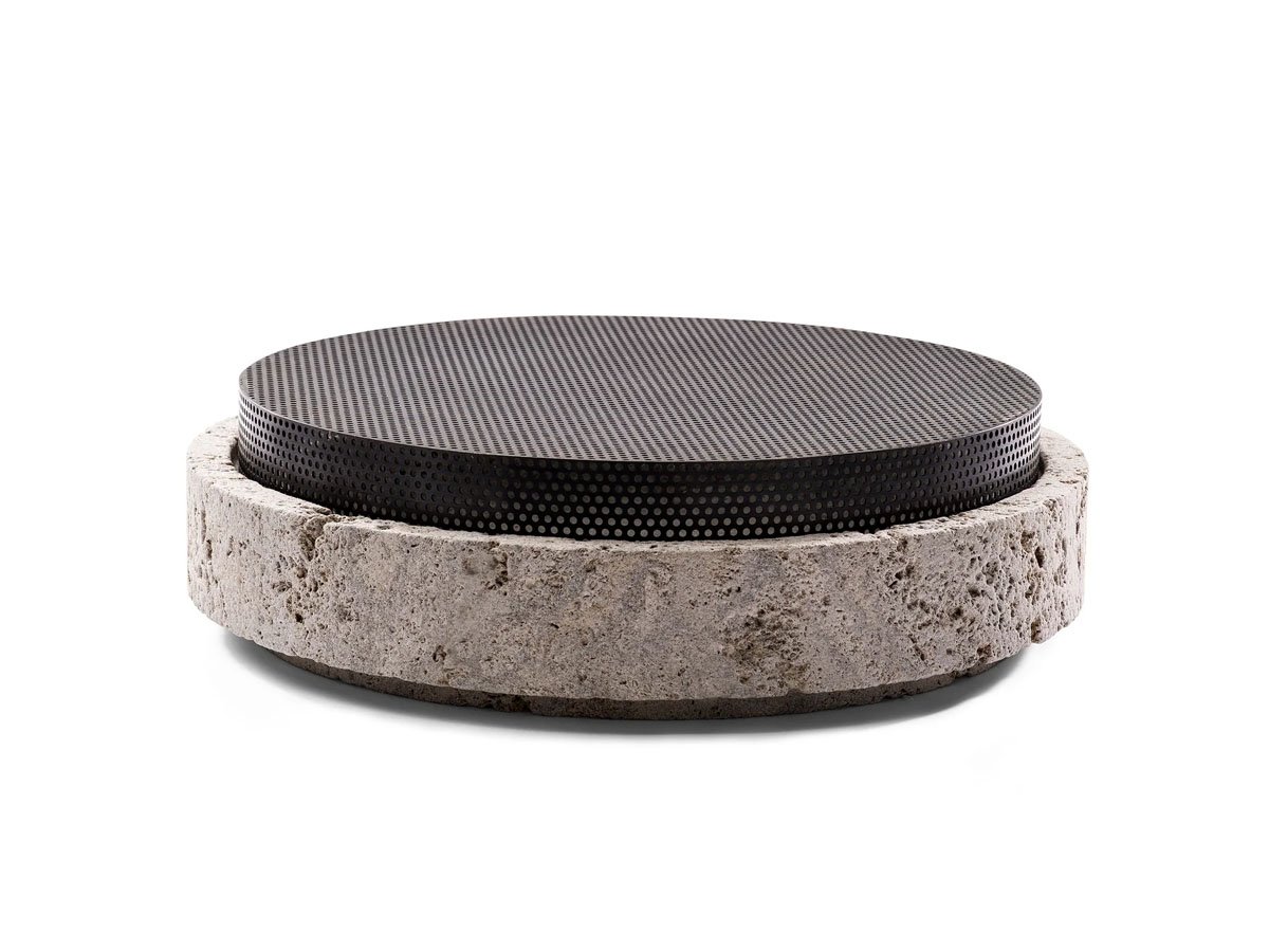 Nicolas Schuybroek Bowl - Muschelkalk with Bronzed Lid