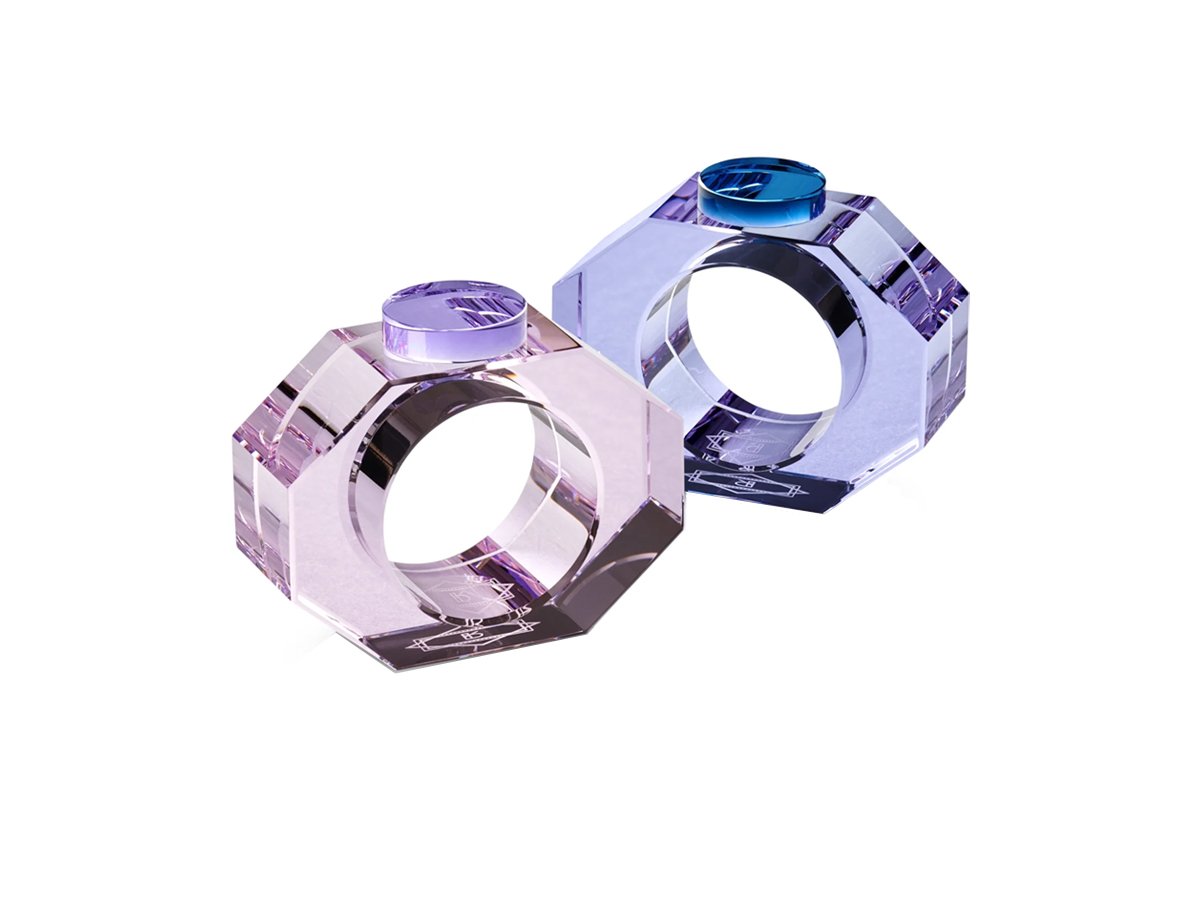 Shelby Napkin Rings Rose/Purple & Purple/Blue - Set of 2