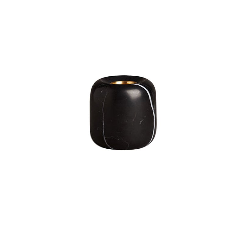 Balance Candleholder - Black Marquina Marble - Small