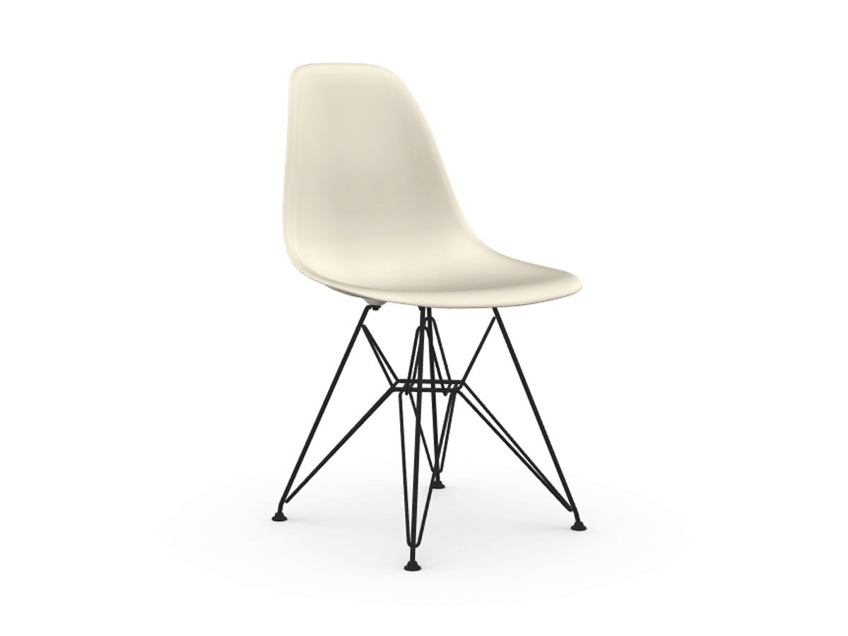 Eames Plastic Chair DSR - Black Frame-Pebble