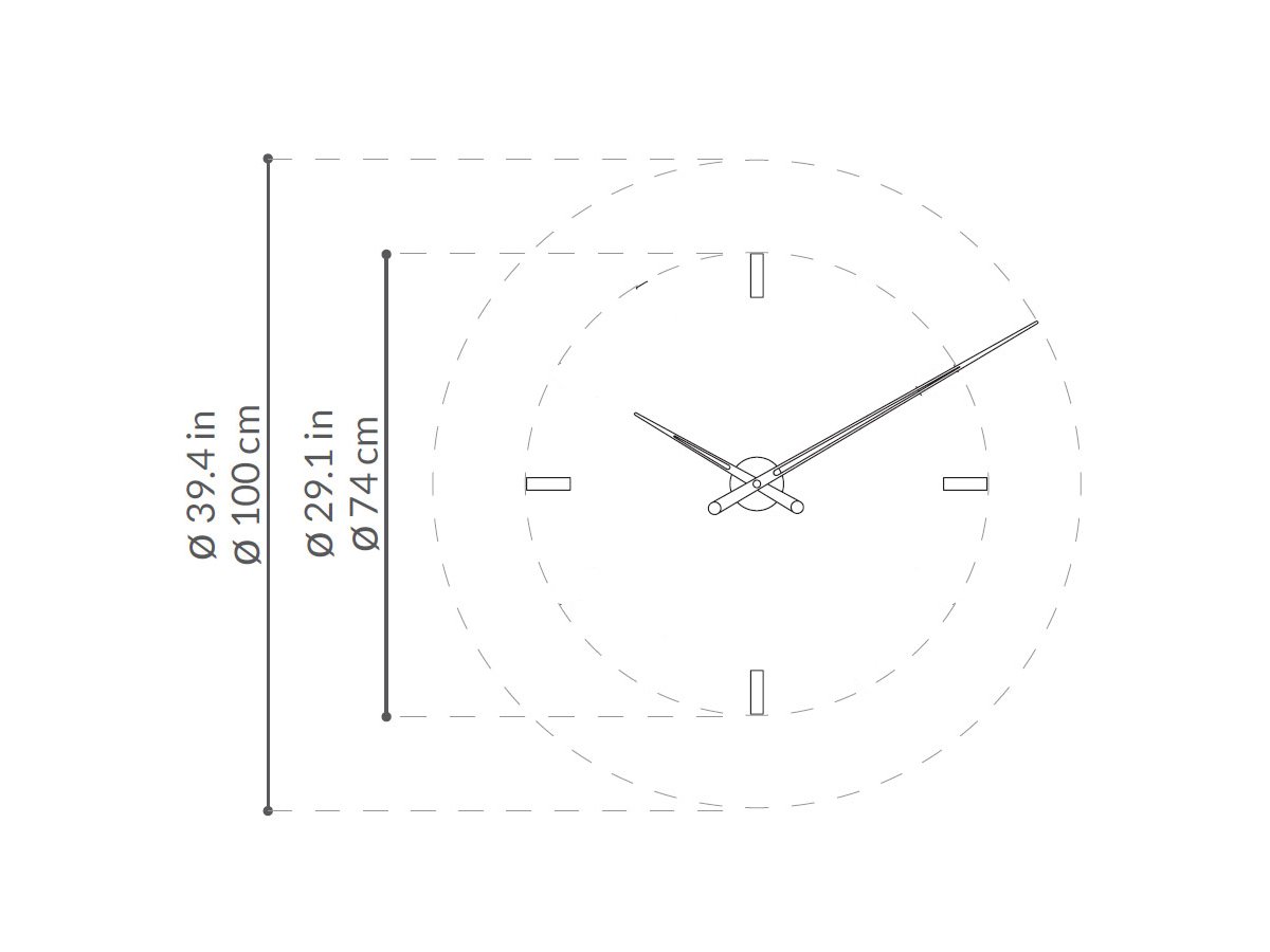 Tacon T Wall Clock 4 Time Signals - Walnut/Graphite