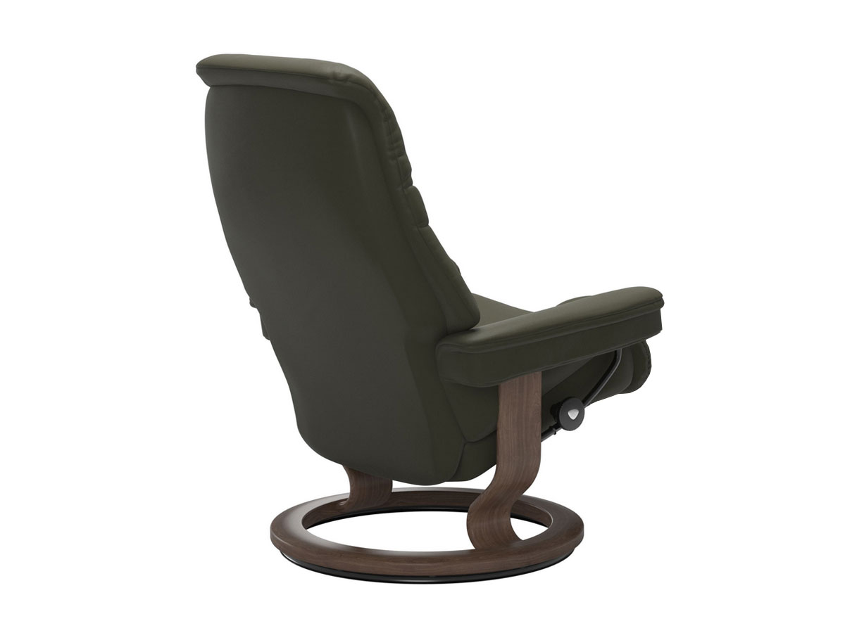 Sunrise Classic L Armchair - Walnut Base / Dark Olive Leather