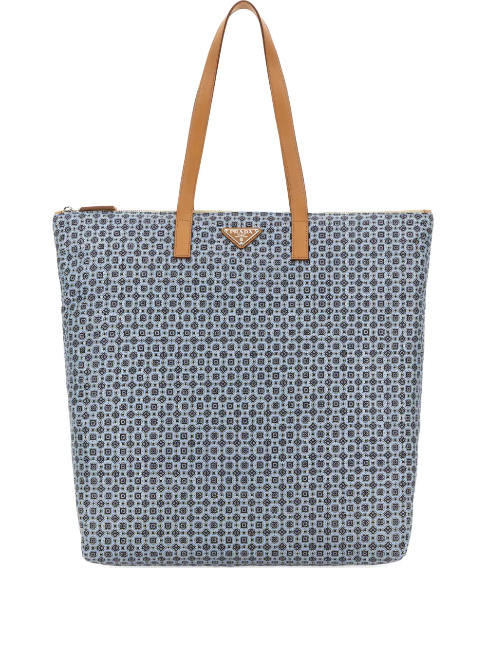 Prada large geometric-pattern tote bag - Blu