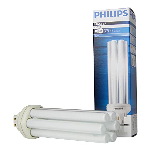 Philips - Lampadina Pl-T 42 Watt, Luce Bianca Calda (830), 4P G24Q-1