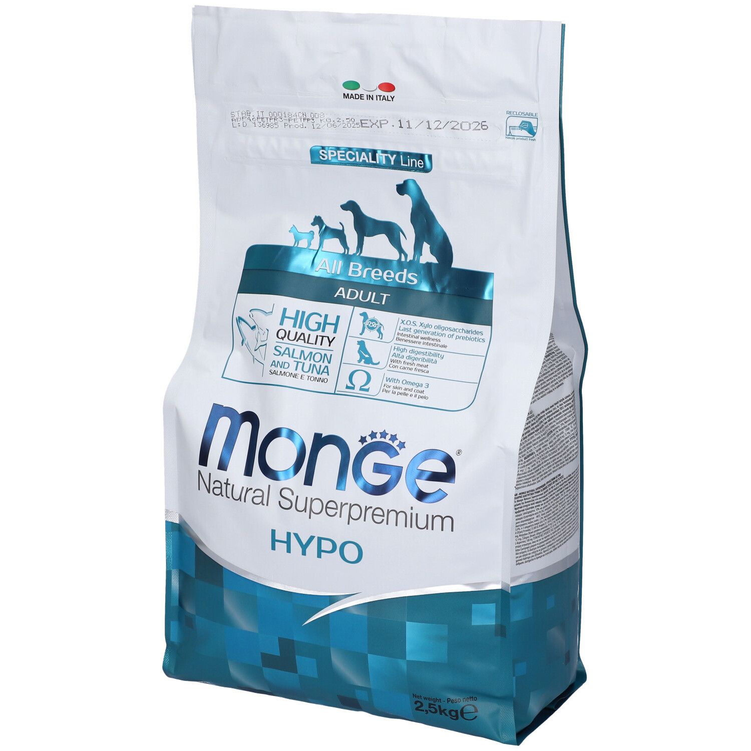Monge Hypoallergenic All Breeds per Cani Adult con Salmone & Tonno 2,5
