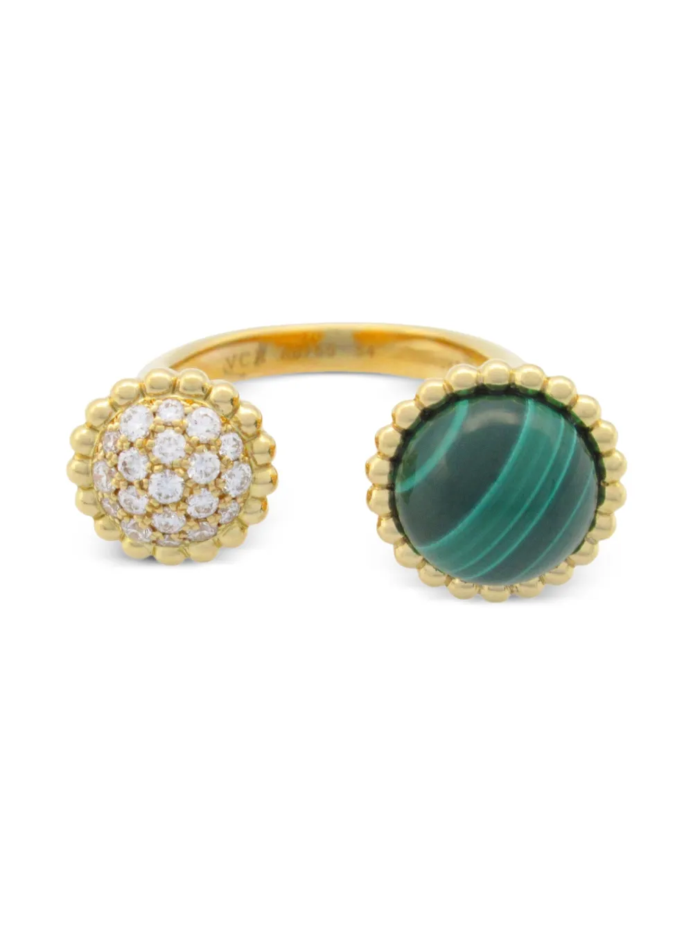 Van Cleef & Arpels Pre-Owned Anello Couleurs Entre les Doigts in oro giallo 18 carati con malachite e diamanti anni 2010