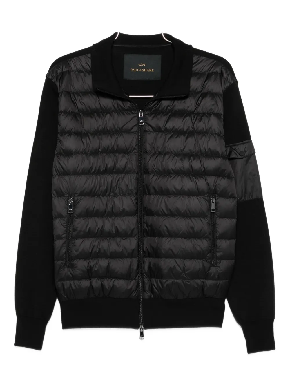 Paul & Shark quilted wool-panel jacket - Nero