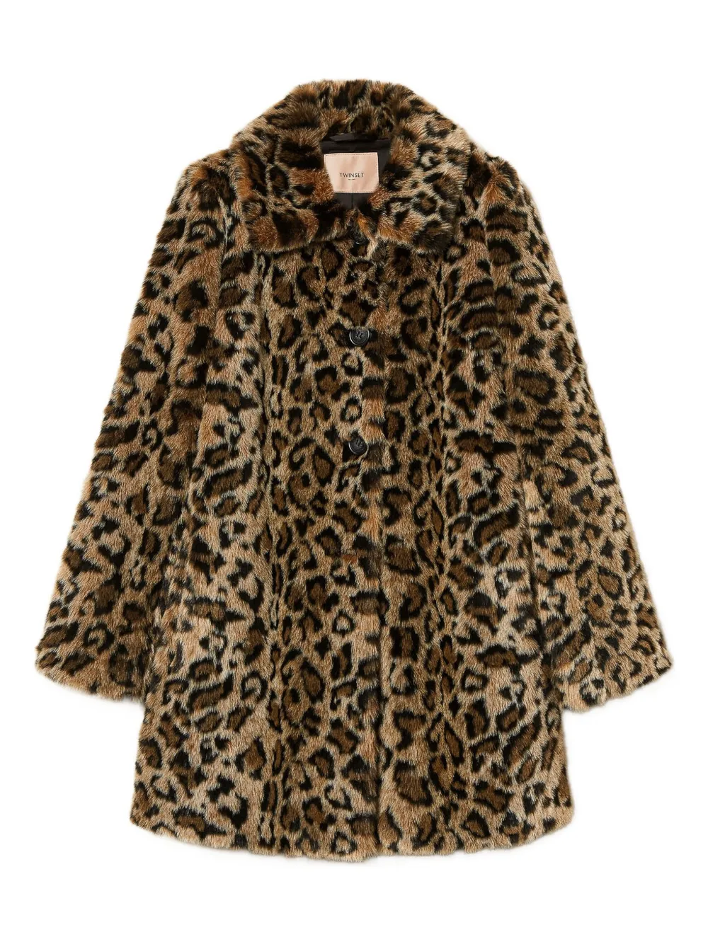 TWINSET leopard-print faux-fur coat - Marrone